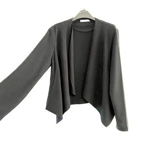 Lush Collarless black jacket blazer